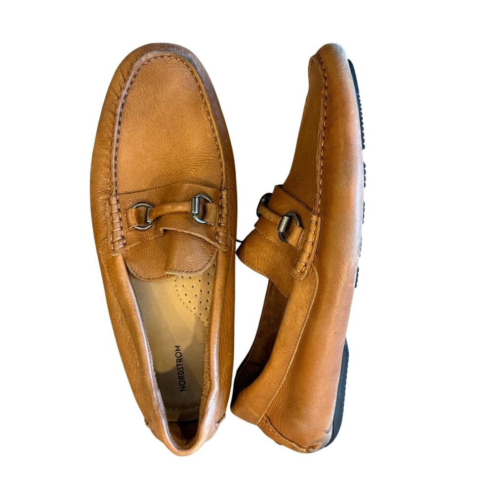 Nordstrom Collin Bit Light Brown Driving Loafer Leather Shoes Men size 10.5 M